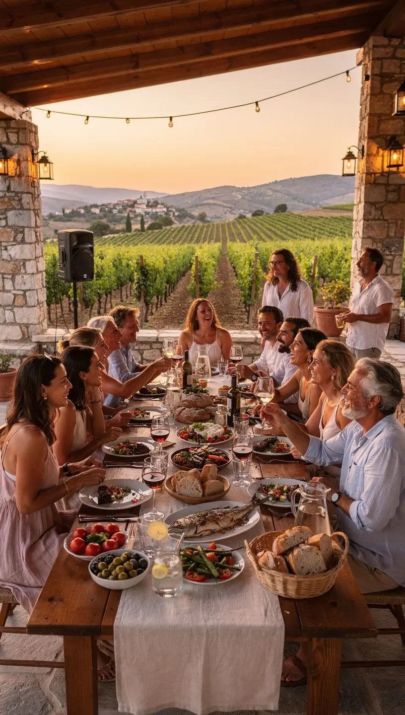 Δάσκαλος γιόγκα καθοδηγεί μαθητές σε μια συνεδρία αναπνοής και διαλογισμού σε φυσικό περιβάλλον.