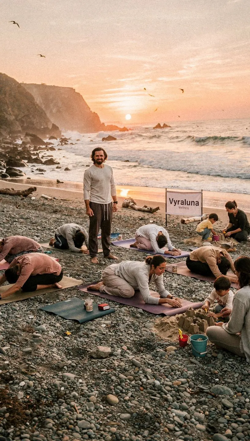 Μια ομάδα ανθρώπων συμμετέχει σε ομαδική άσκηση γιόγκα, απολαμβάνοντας την κοινότητα και την υποστήριξη.